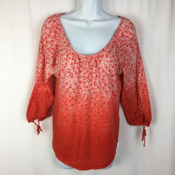 Lucky Brand Womans Top Size Small Orange Ombre - Picture 1 of 8